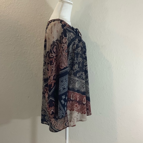 Vantarsi Boho floral flowy tunic top blouse 3X Plus - Picture 2 of 10